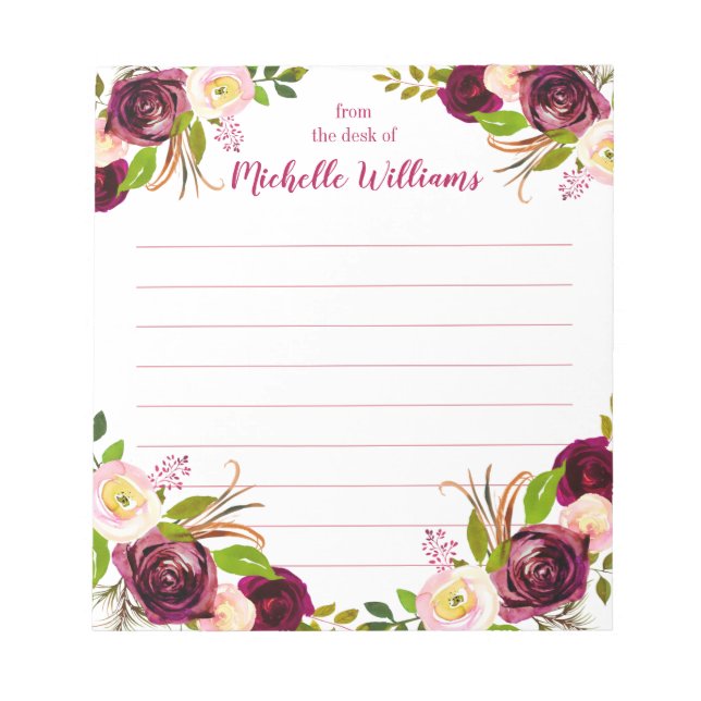 Bloc De Notas Nombre personalizado | De La Oficina Del Notepad (Frente)