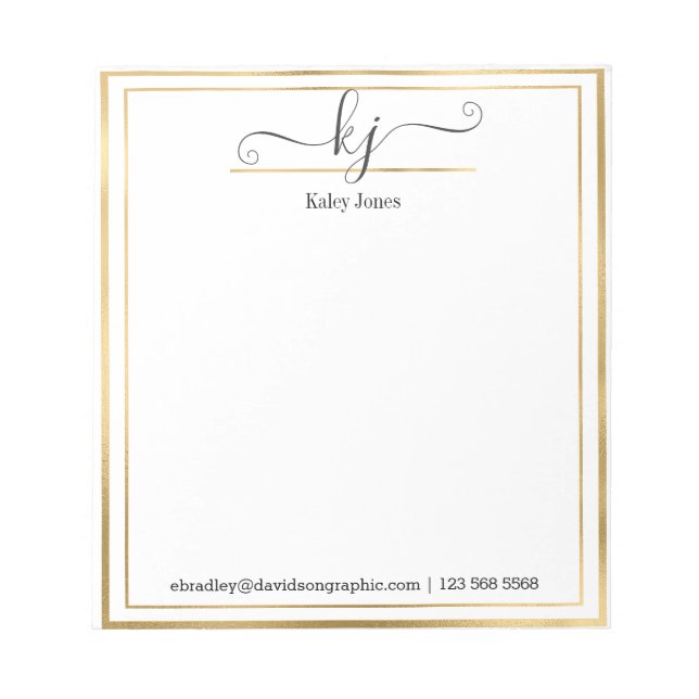 Bloc De Notas Nombre personalizado | De La Oficina Del Notepad (Frente)