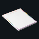 Bloc De Notas Nombre personalizado de las bandas de arcoiris del<br><div class="desc">Tiras de arcoiris de Candy Pastel Personalizado Notepad</div>