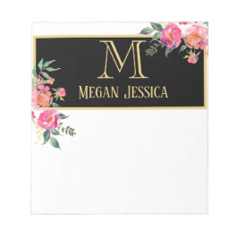 Bloc De Notas nombre personalizado de mujer monogramada