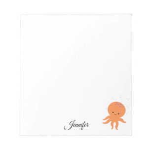 Bloc De Notas Nombre personalizado de Personalizado de pulpo de
