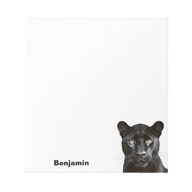 Bloc De Notas Nombre personalizado de retrato animal silvestre p (Frente)
