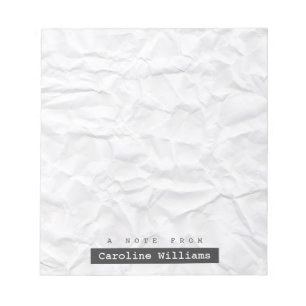Bloc De Notas Nombre personalizado de textura de papel blanco ar