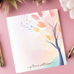 Bloc De Notas Nombre personalizado del árbol de acuarela pastel<br><div class="desc">Añada un toque de estilo artístico a sus notas con este único bloc de notas personalizado. El diseño se compone de un acuarela abstracto con suaves hojas en tonos pastel que crean un ambiente tranquilo y elegante. El diseño minimalista pone el foco en los hermosos colores y texturas. Personalizar este...</div>