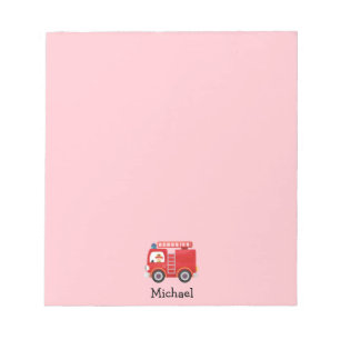 Bloc De Notas Nombre personalizado del Camión Rojo Moderno