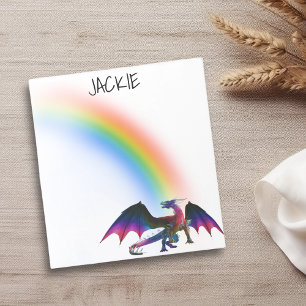 Bloc De Notas Nombre personalizado del dragón arco iris