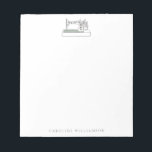 Bloc De Notas Nombre personalizado del filtro de coser simple<br><div class="desc">Bloc de notas de dibujo de dibujo de línea de máquina simple de coser</div>