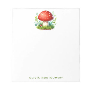 Bloc De Notas Nombre personalizado del Ilustracion Happy Mushroo