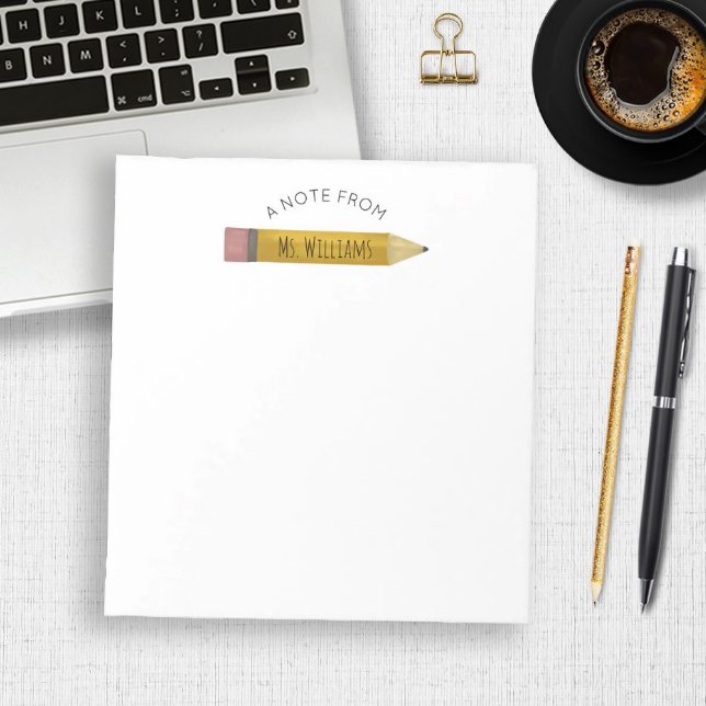 Bloc De Notas Nombre personalizado del lápiz de aula del profeso (Subido por el creador)