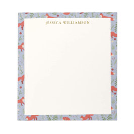 Bloc De Notas Nombre personalizado del patrón botánico de Woodla