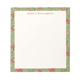 Bloc De Notas Nombre personalizado del patrón botánico de Woodla