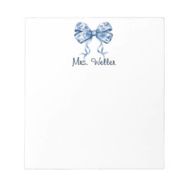 Bloc De Notas Nombre personalizado Diseño Floral Azul Coquette B