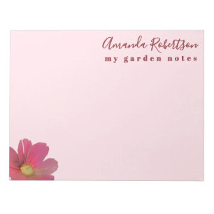 Bloc De Notas Nombre personalizado floral acuarela pastel rosa r