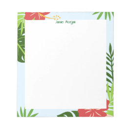Bloc De Notas Nombre personalizado floral moderno y elegante