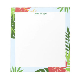 Bloc De Notas Nombre personalizado floral moderno y elegante