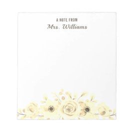 Bloc De Notas Nombre Personalizado Flores Botánicas Floral Una N