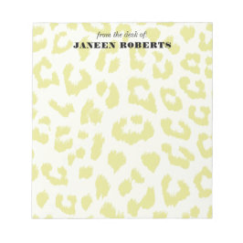 Bloc De Notas Nombre personalizado Impresión de leopardo verde p