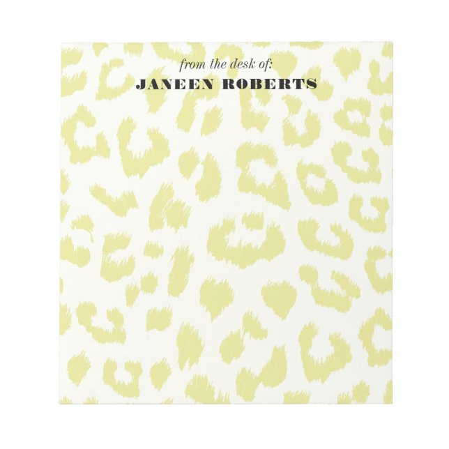 Bloc De Notas Nombre personalizado Impresión de leopardo verde p (Frente)