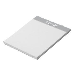 Bloc De Notas Nombre personalizado minimalista gris