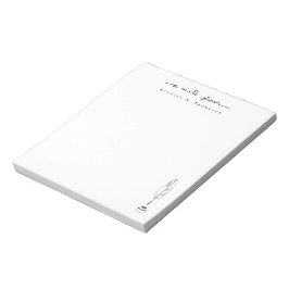 Bloc De Notas Nombre Personalizado Minimalista Pluma de Ave Escr