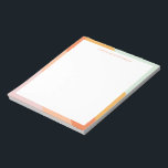 Bloc De Notas Nombre personalizado Mint Pastel de rayas retro Na<br><div class="desc">Retro Stripes Naranja Mint Pastel Nombre Personalizado Notepad</div>