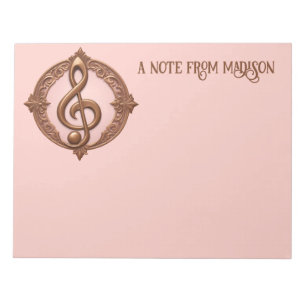 Bloc De Notas Nombre personalizado Nota de limpieza musical