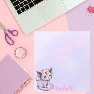 Bloc De Notas Nombre personalizado Pastel Gótico Cat Unicorn