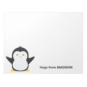 Bloc De Notas Nombre personalizado pingüino lindo