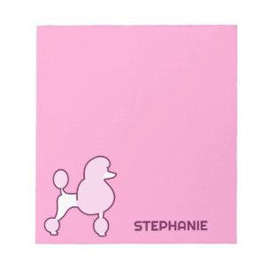Bloc De Notas Nombre personalizado Pink Poodle
