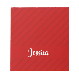 Bloc De Notas Nombre personalizado plástico diagonal rojo textur