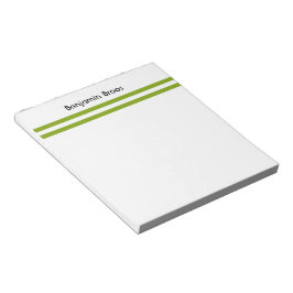 Bloc De Notas Nombre personalizado rayas verdes y blancas