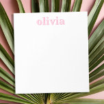 Bloc De Notas Nombre personalizado rosado moderno<br><div class="desc">Crea tu propio bloc de notas personalizado con el nombre inicial personalizado en color rosa y tipografía minimalista moderna.</div>
