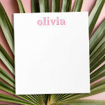 Bloc De Notas Nombre personalizado rosado moderno<br><div class="desc">Crea tu propio bloc de notas personalizado con el nombre inicial personalizado en color rojo rosa y tipografía mínima moderna.</div>