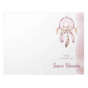 Bloc De Notas Nombre personalizado Script Boho Dream Catcher Wat