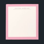 Bloc De Notas Nombre personalizado simple de borde rosado simple<br><div class="desc">Bloc de notas con nombres personalizados de borde rosado simple</div>