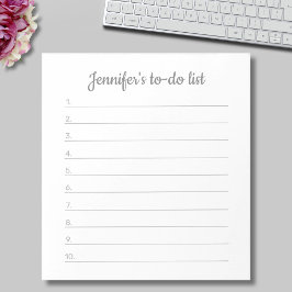 Bloc De Notas Nombre personalizado simple Lista de tareas pendie