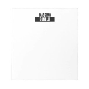 Bloc De Notas Nombre propio minimalista moderno plano negro blan