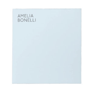 Bloc De Notas Nombre Propio Minimalista Moderno Profesional Azul