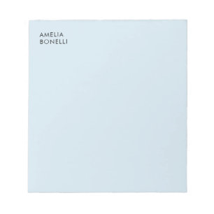 Bloc De Notas Nombre Propio Minimalista Moderno Profesional Azul