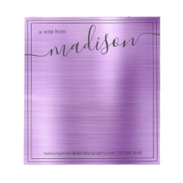 Bloc De Notas Nombre Purple Personalizado Del Escritorio De