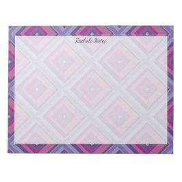 Bloc De Notas Nombre Púrpura Pink Diamond Pattern Checkers