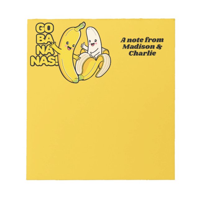 Bloc De Notas Nombre(s) personalizado(s) de Cute Bananas (Frente)