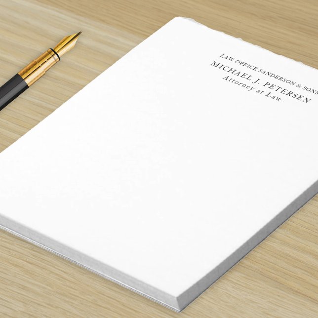 Bloc De Notas Nombre simple personalizado clásico blanco y negro (Subido por el creador)