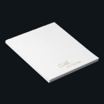 Bloc De Notas Nombre simple y elegante moderno<br><div class="desc">Nota de oro falso moderno con un diseño sencillo y mínimo con tu nombre en un guión elegante y una fuente sans serif contemporánea. Son excelentes para uso personal o profesional y son ideales para un negocio que regalar como objeto promocional.</div>