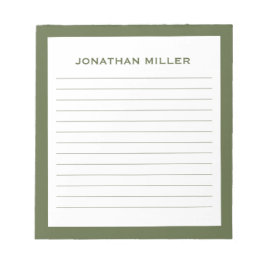 Bloc De Notas Nombre tipográfico simple de oliva blanca en línea