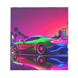 Bloc De Notas Norepad Neon Racer - Deportes Retro-Futuros de los