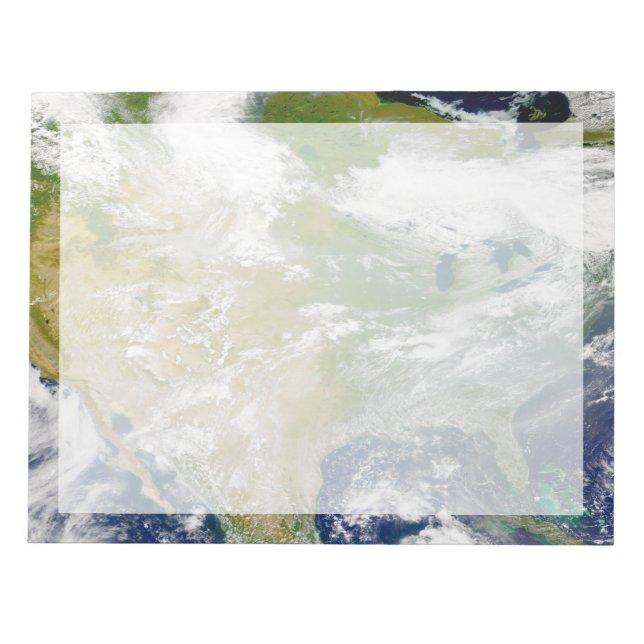 Bloc De Notas Norteamérica Con Humo Visible En Lugares. (Frente)