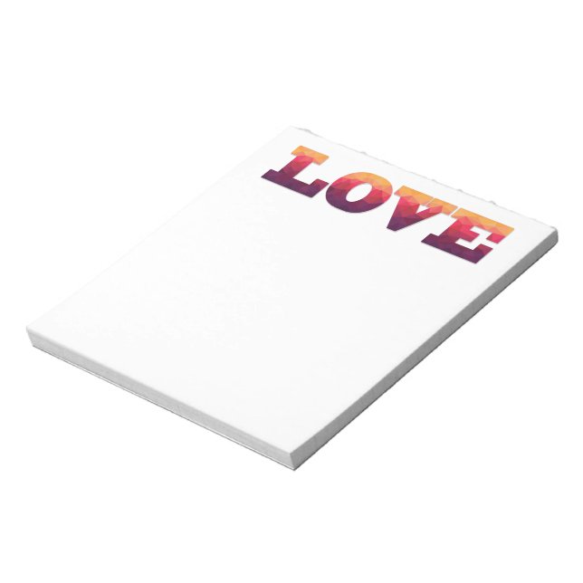 Bloc De Notas Nota de amor geométrica púrpura, rosa y amarilla (Lado Izquierdo)