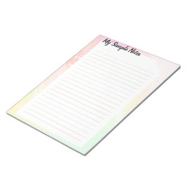 Bloc De Notas Nota de Bloque Aquarelle Pastel My Simples Notes