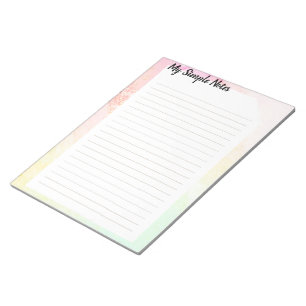 Bloc De Notas Nota de Bloque Aquarelle Pastel My Simples Notes